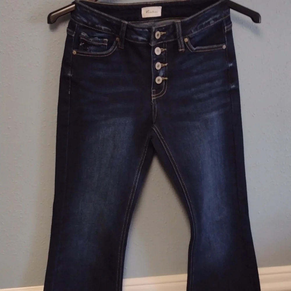 KanCan Blue Flare Wide Leg Jeans Size 5 Y2K - Picture 6 of 14